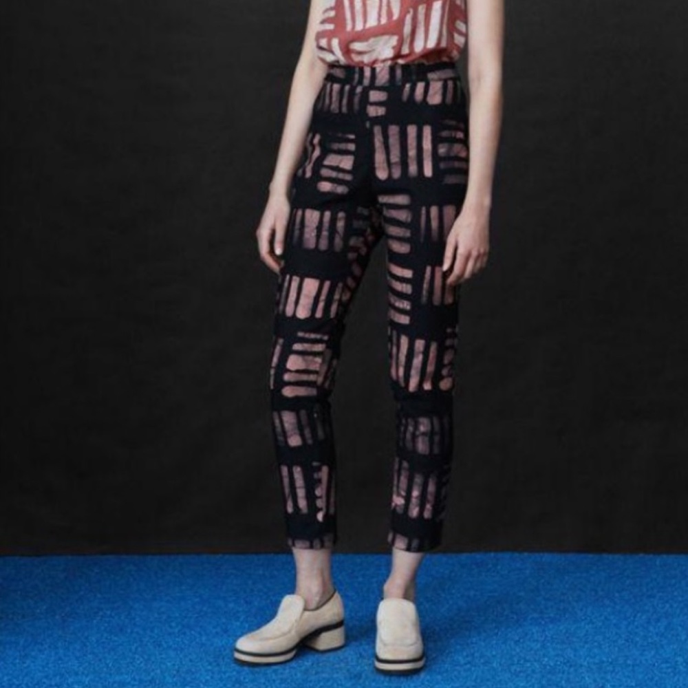 Stylish Black and Pink Skinny Pants